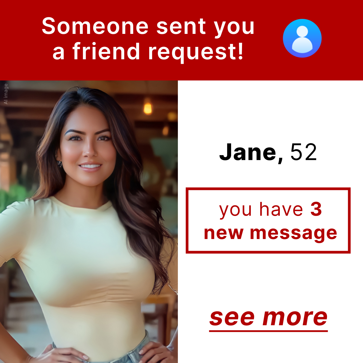 Sincere relationship Facebook ad: For Men 45+