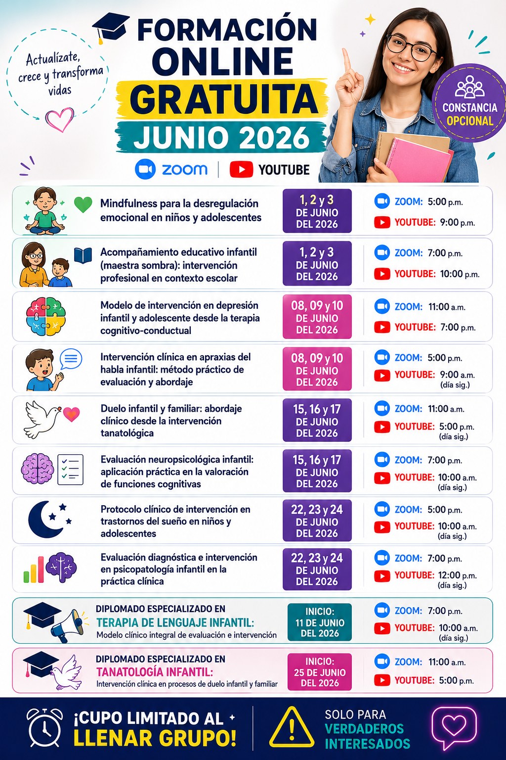 Icadih Facebook ad: FORMACIÓN ONLINE GRATUITA, JUNIO 2026