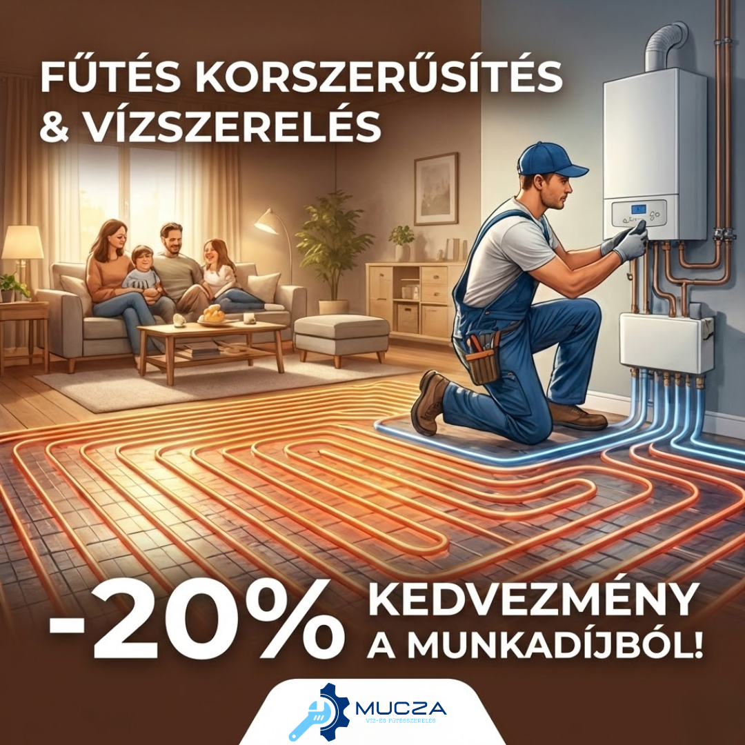 Mucza Vízszerelő Facebook ad: -20% KEDVEZMÉNY