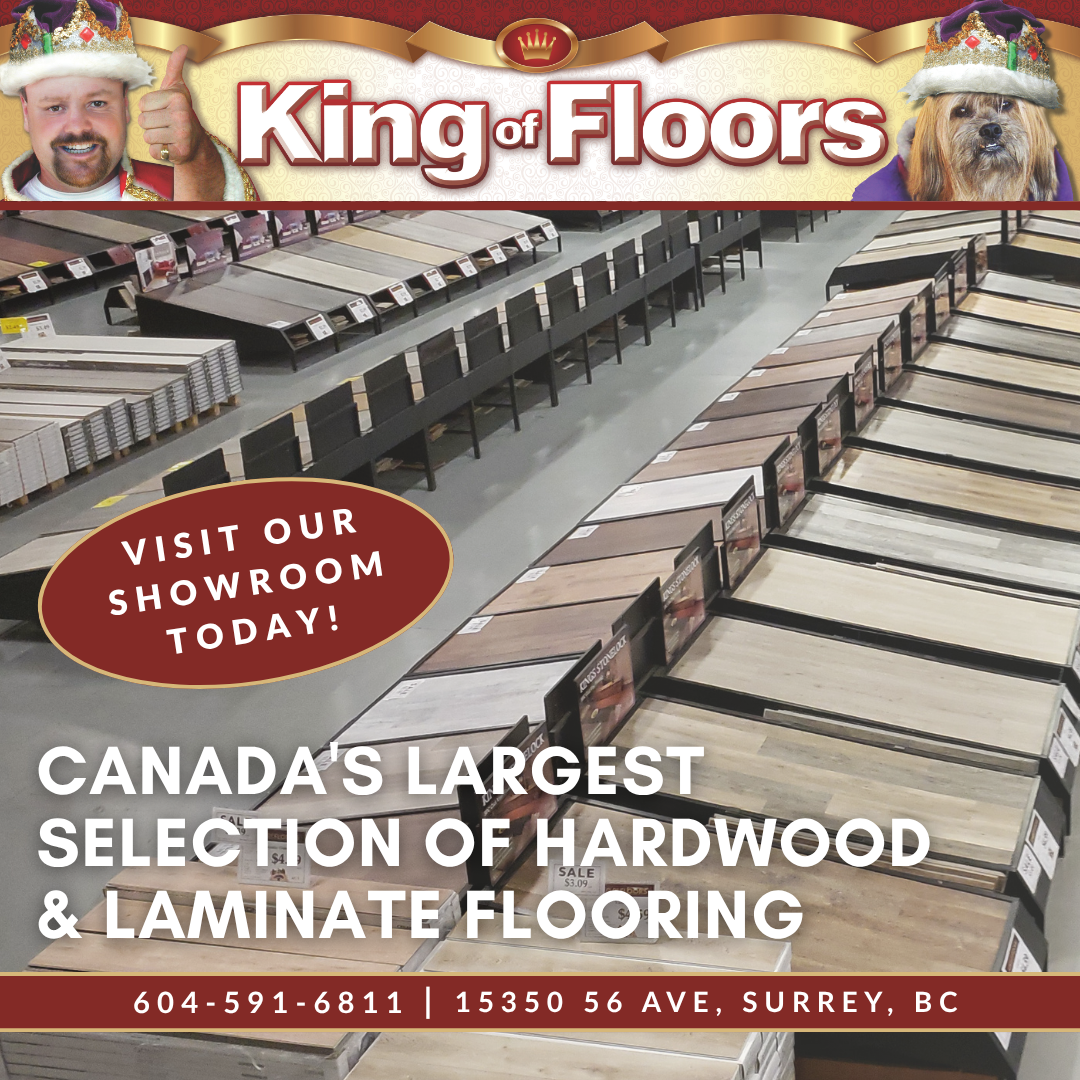King of Floors Facebook ad: Transform your home with quality flooring you can…