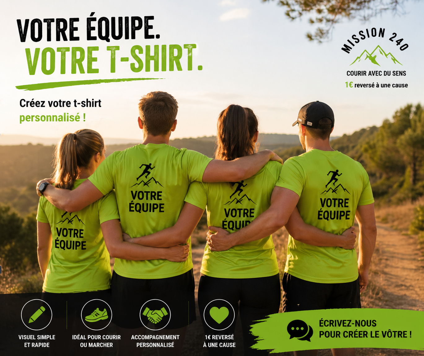 Mission 240 Facebook ad: Personnalise ton t-shirt