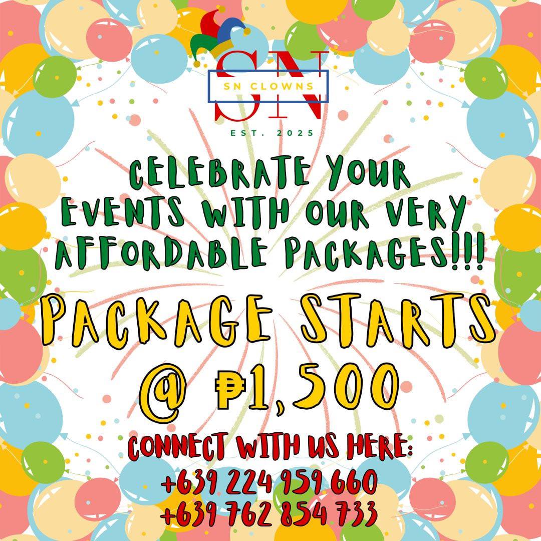 SN Clowns Facebook ad: RESERVE A BOOKING WITH AS LOW AS ₱1,500…