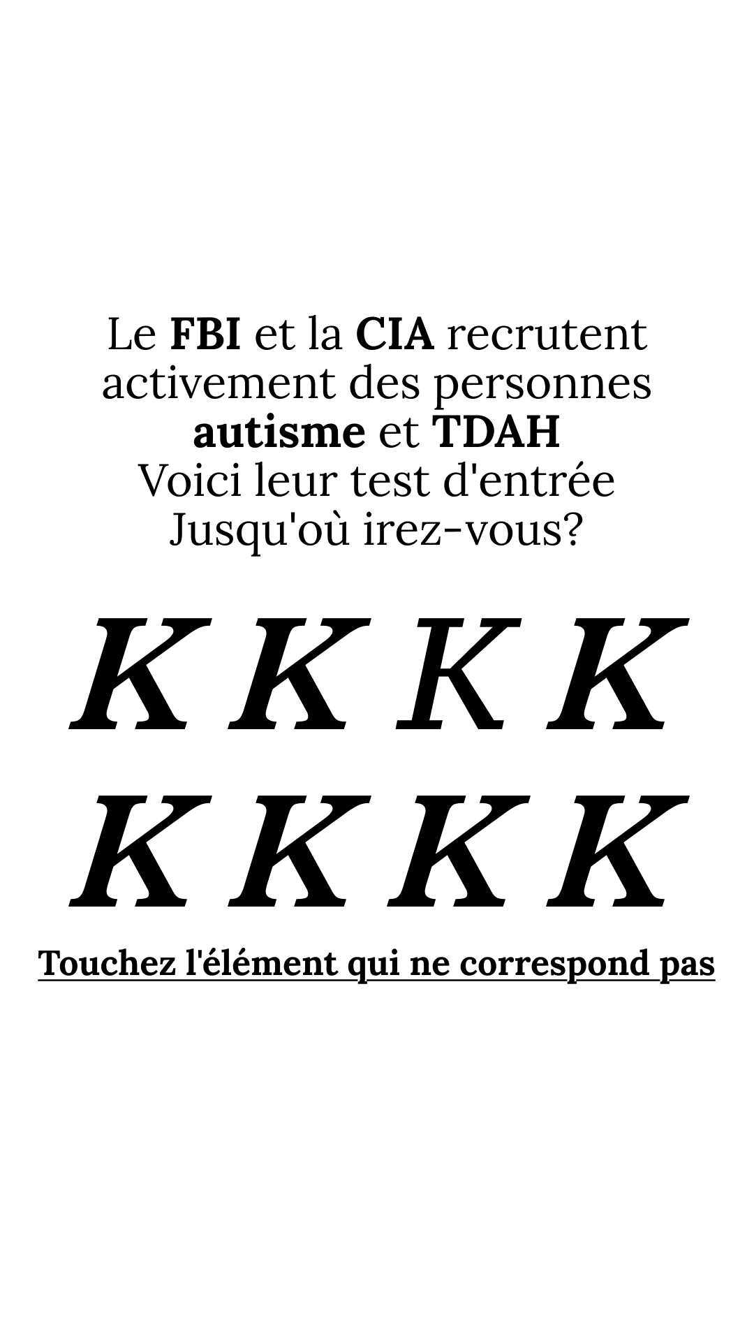 International IQ test Facebook ad