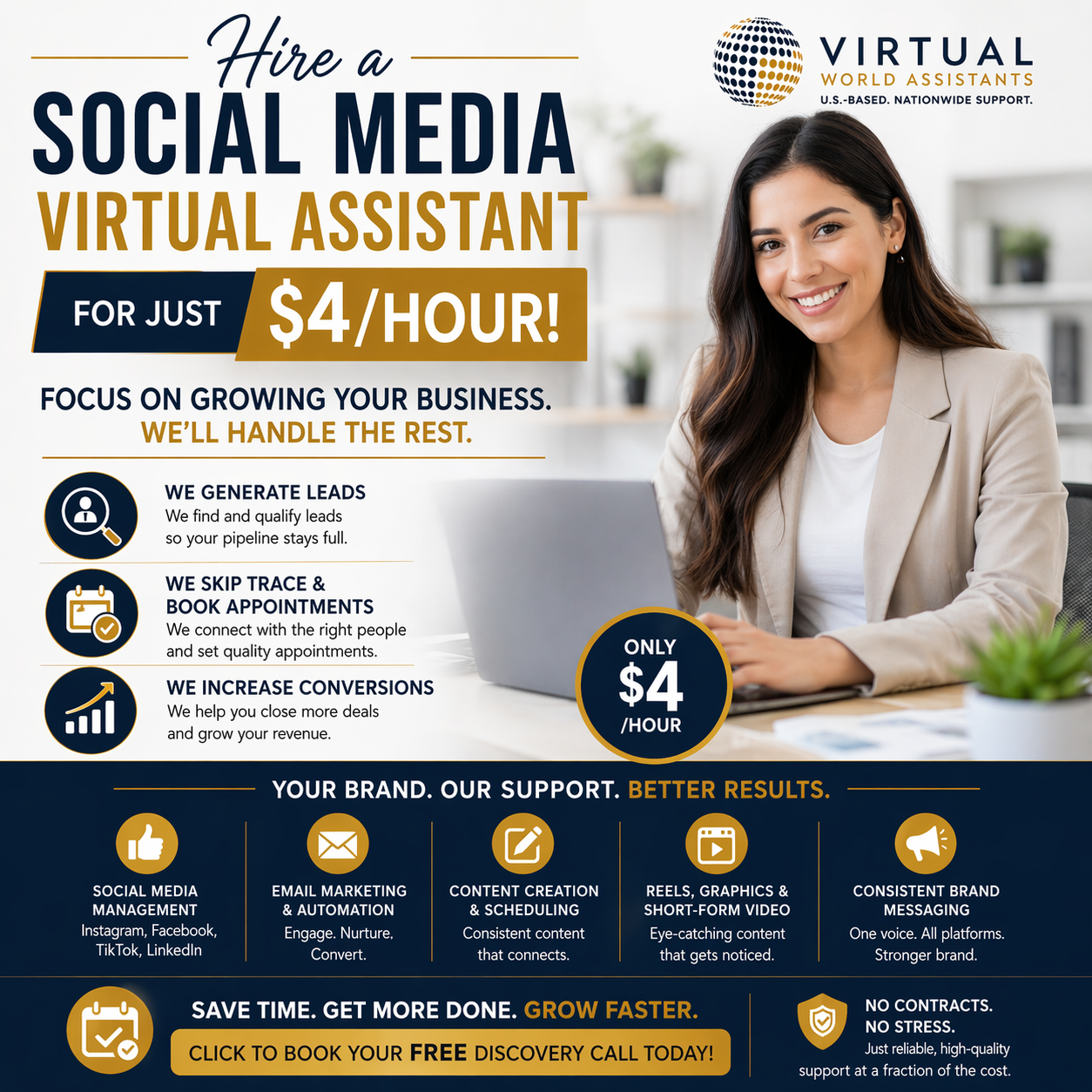 Virtual World Assistants - VWA Facebook ad