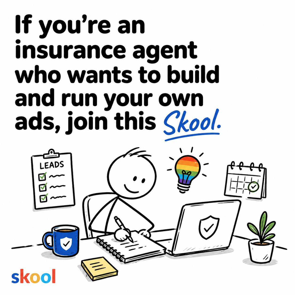 Skool Facebook ad: Stop Relying Only on Lead Vendors