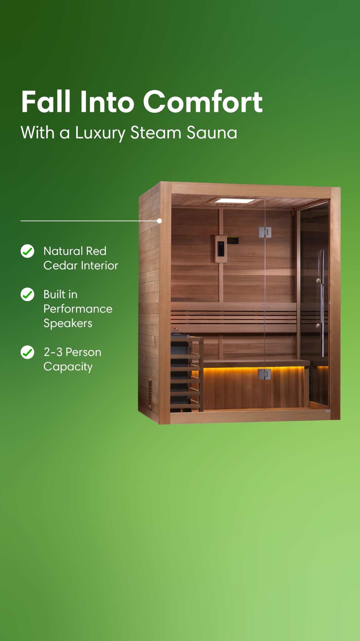 Relaxacare Facebook ad: Traditional Steam Saunas