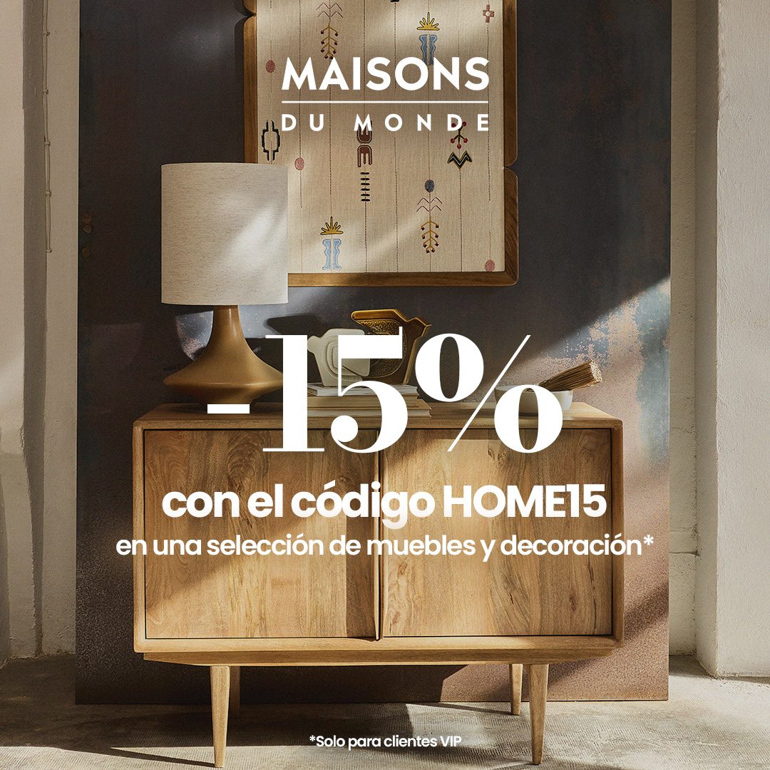 Maisons du Monde Facebook ad: -15% en una selección de muebles y decoración*