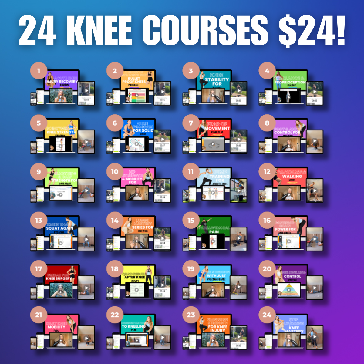 Dr. Claire Bowes Facebook ad: 24 Knee Programs for $24