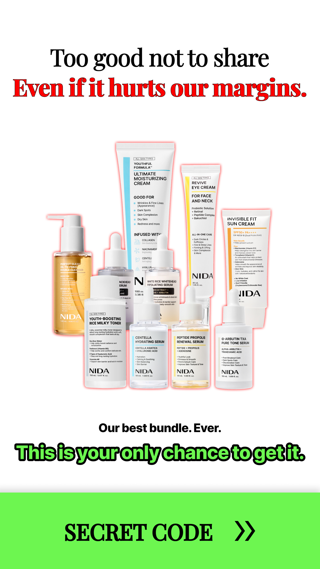 NIDA Skincare Facebook ad