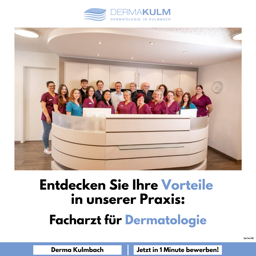 Dermakulm - Dermatologie in Kulmbach Facebook ad: Wir suchen Sie als Facharzt für Dermatologie! (m/w/d)