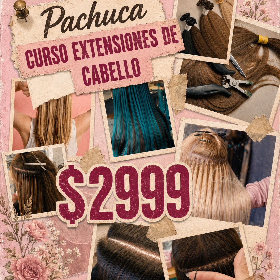 Monic Beauty Brows Facebook ad: Curso de extensiones de cabello. Pachuca recupera tu…