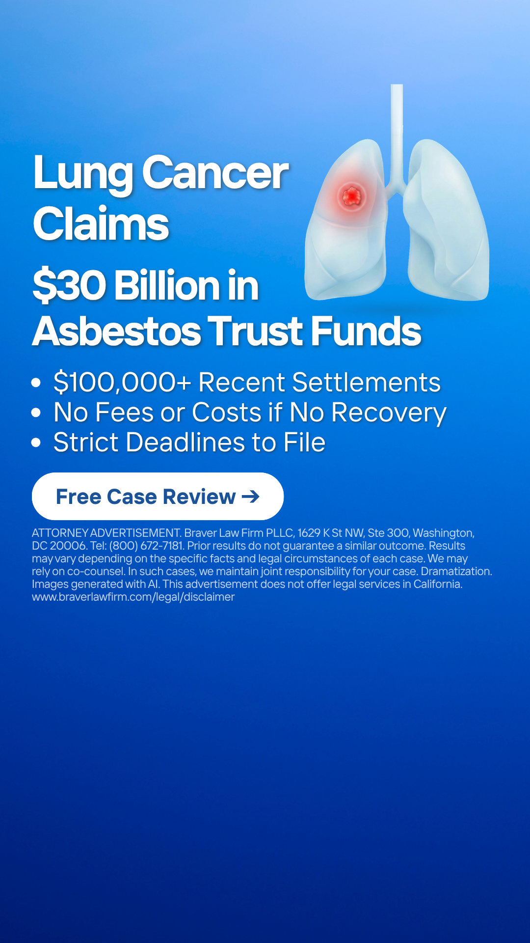 Lung Cancer Compensation Facebook ad