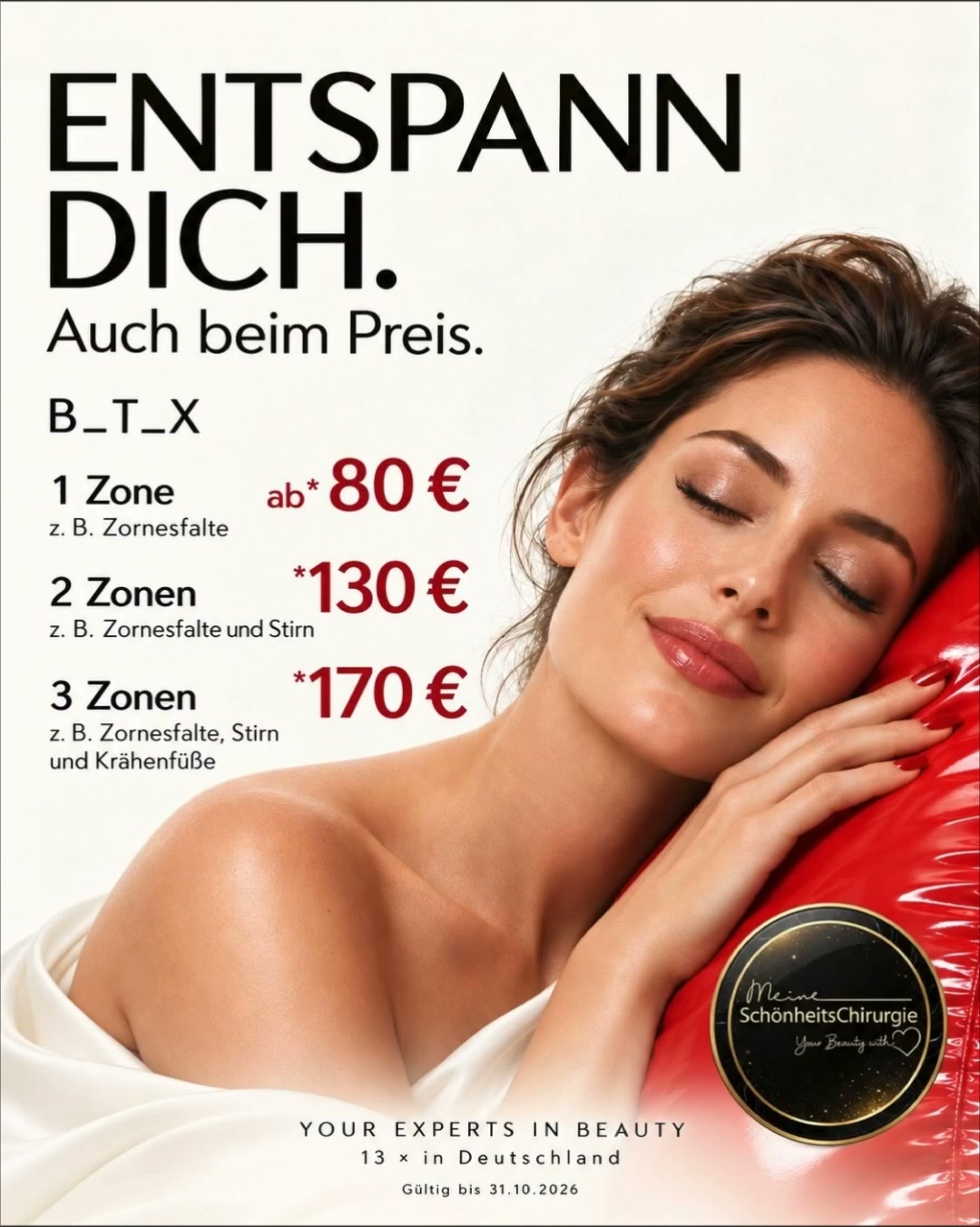 Meine Schönheitschirurgie Facebook ad: Wir freuen uns auf Euch, Termin