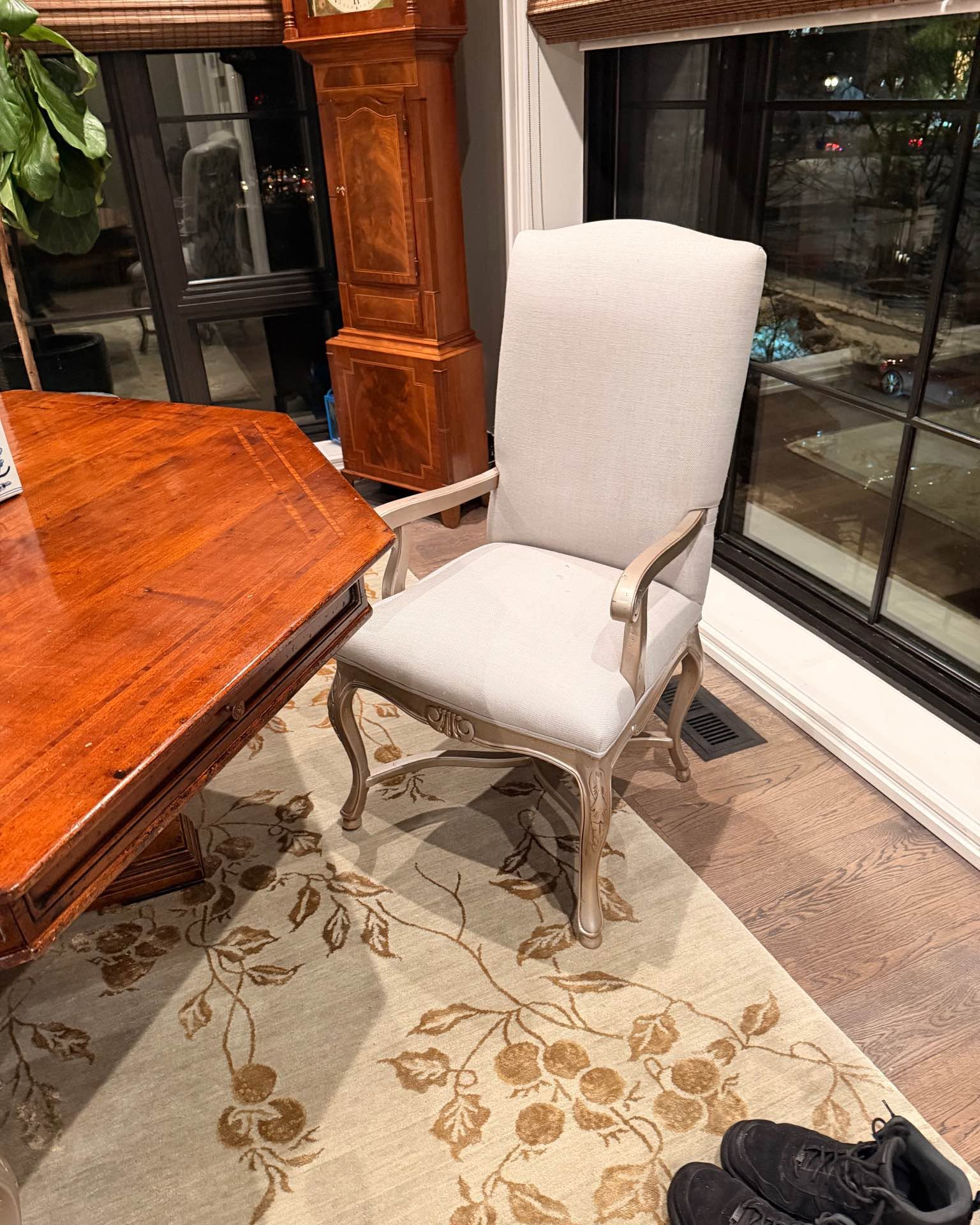 Kevin D Anderson Facebook ad: Louis XV-Style French Provincial Upholstered Dining Chairs…