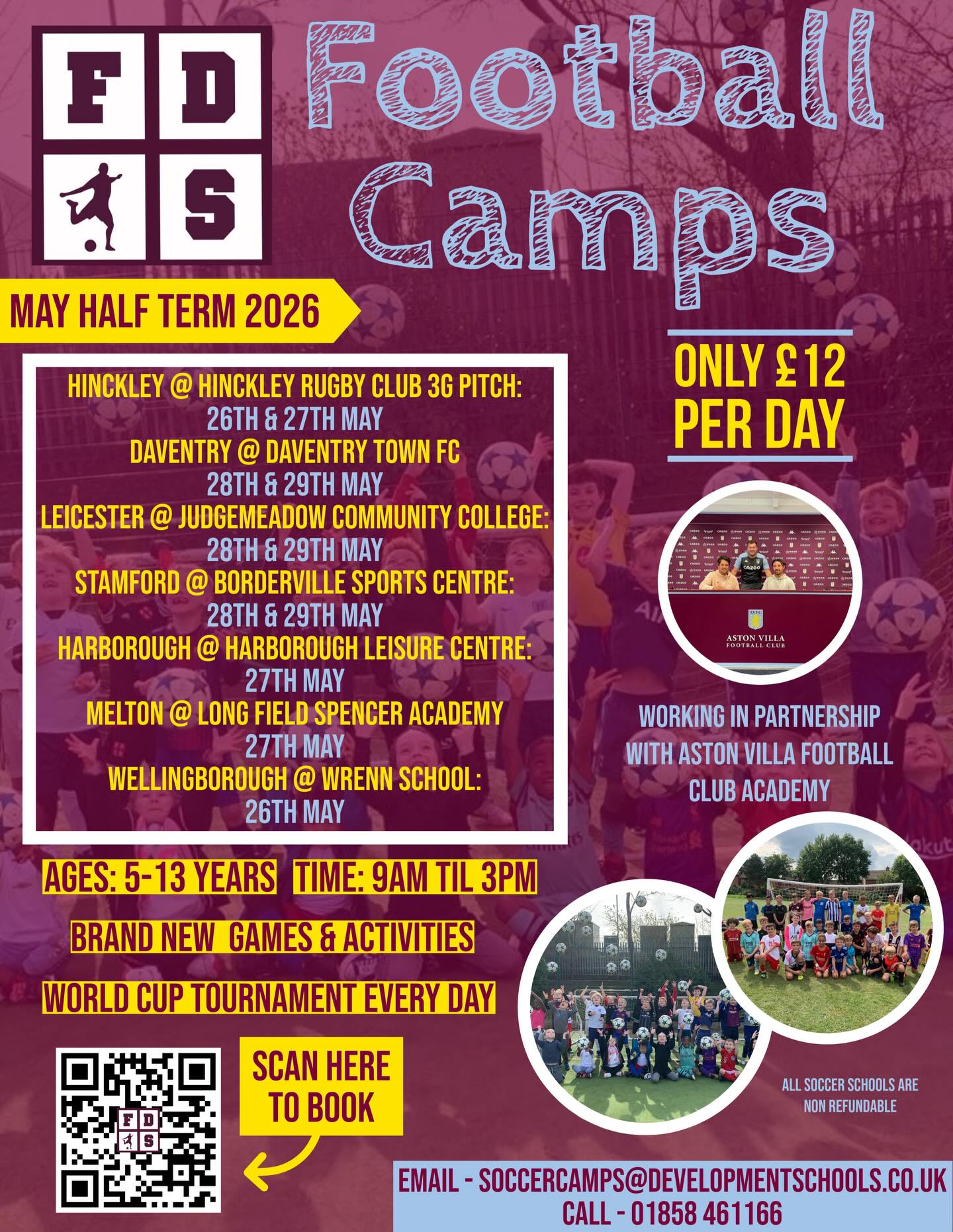 Football Development Schools Facebook ad: MAY HALF TERM FOOTBALL CAMPS ARE HERE!