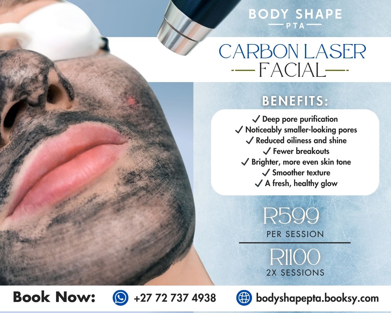 BodyShape at Colour Cut Lounge Facebook ad: Reveal clearer, smoother, glowing skin with our Carbon…