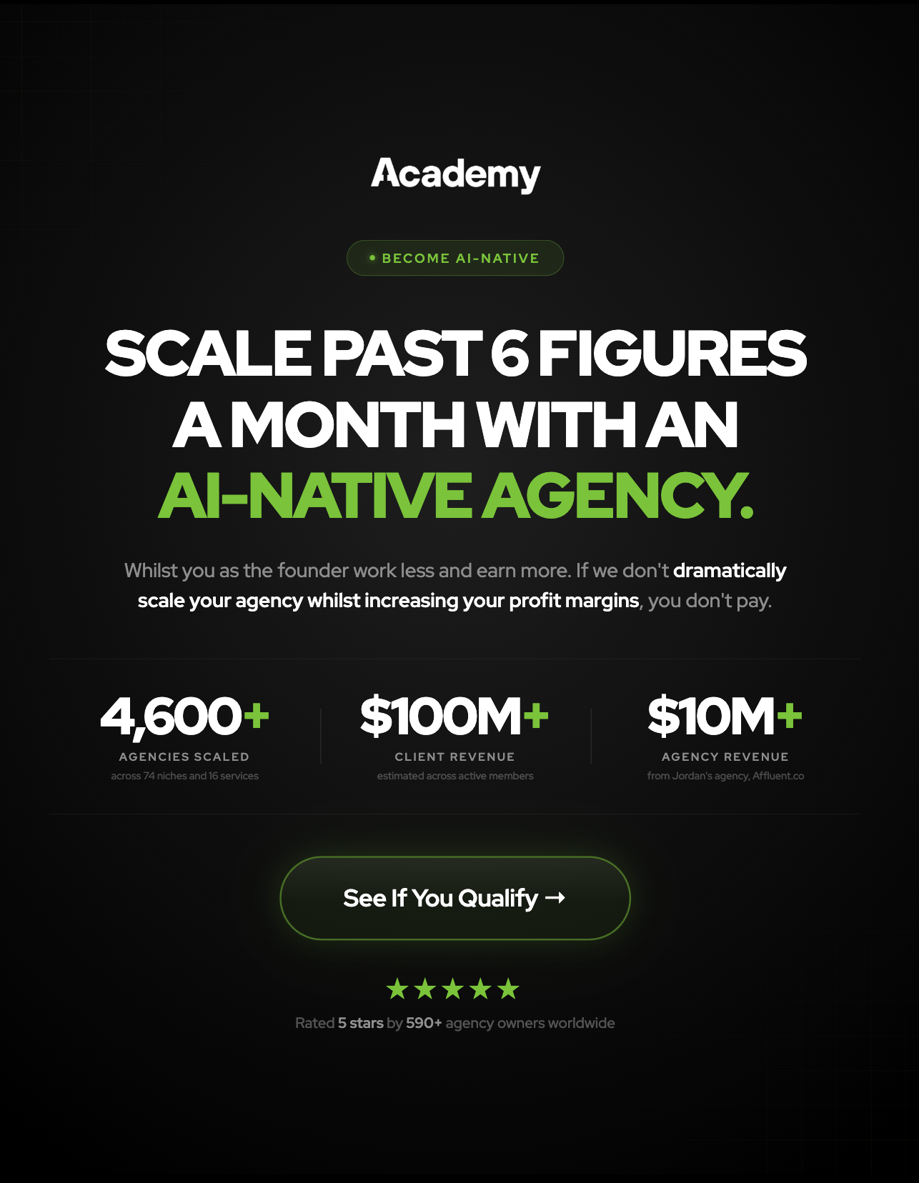 Jordan Platten Facebook ad: Calling Established Agency Owners.