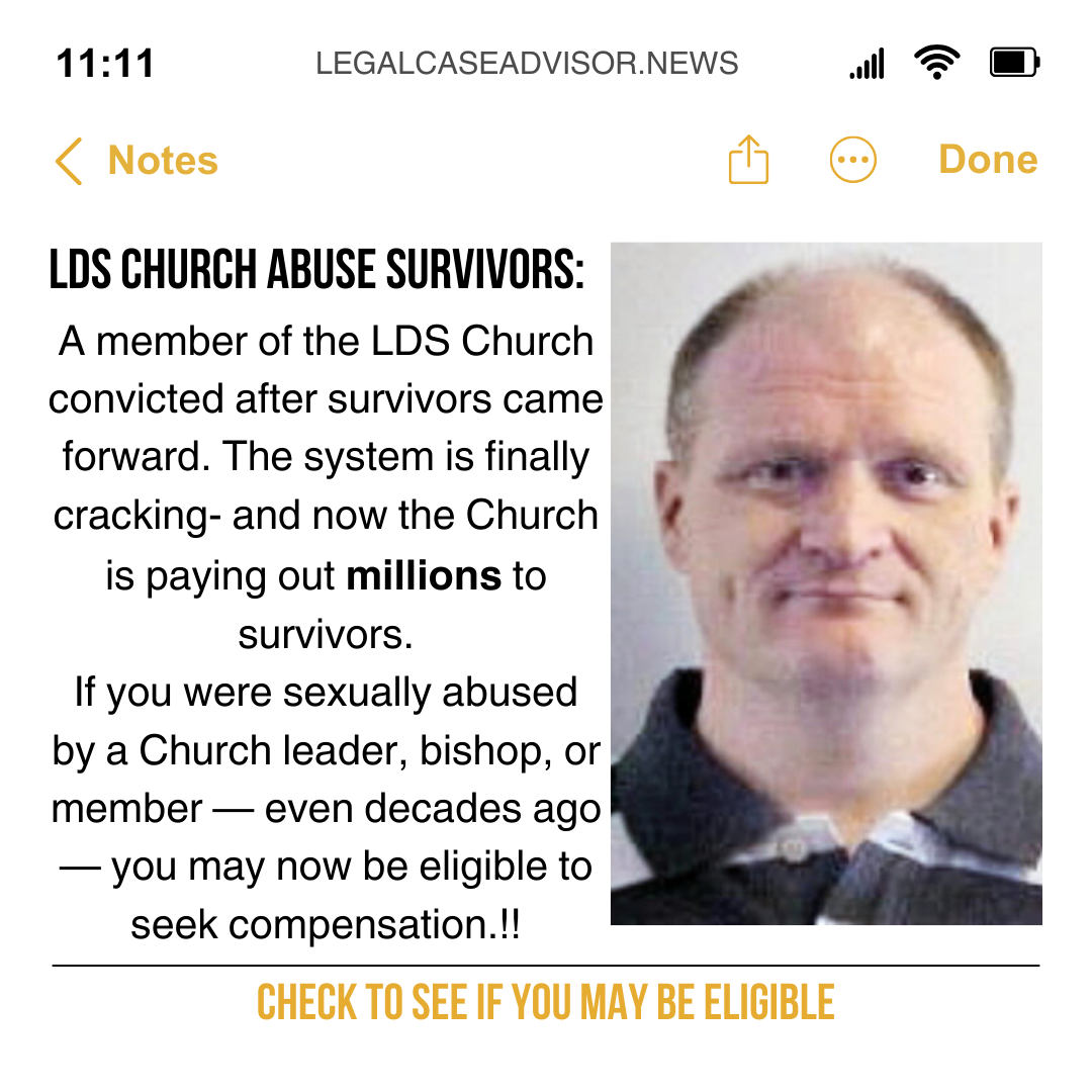 LDS Mormon Church Lawsuit Facebook ad from Mar 4, 2026