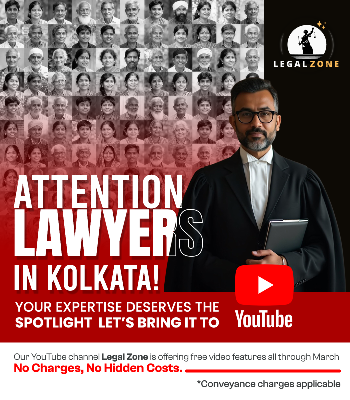 Plan D Media Facebook ad: Get Featured on YouTube for FREE (Lawyers Only)