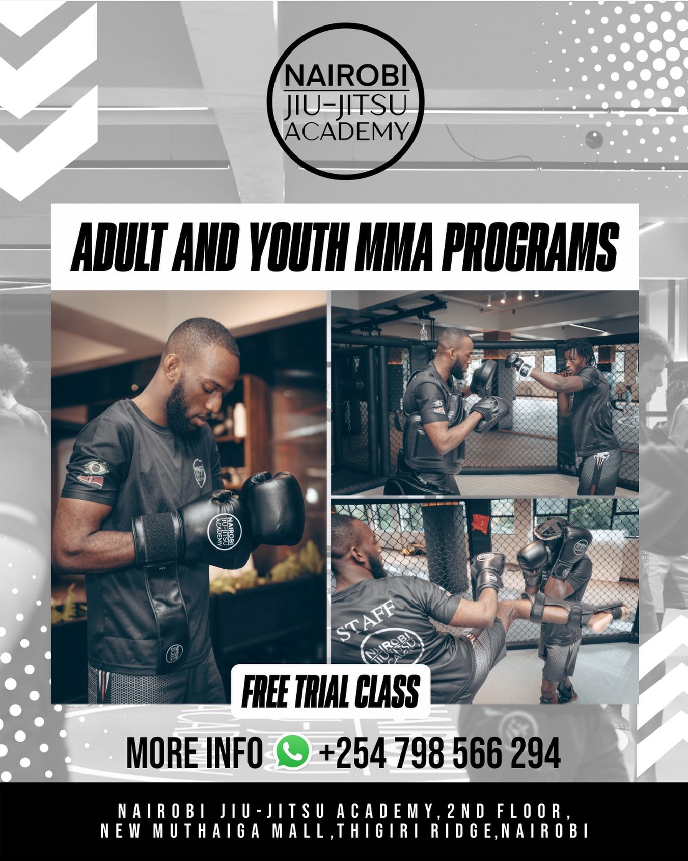 Nairobi Jiu Jitsu Academy Facebook ad: Join our Mixed Martial Arts Program and train…