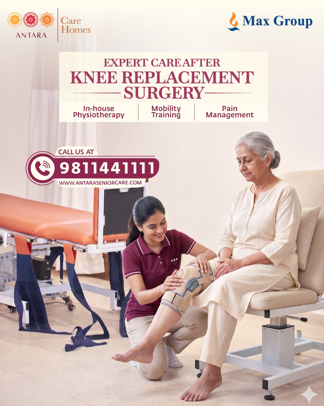Antara Senior Care Facebook ad: Schedule Your Recovery Consultation Now