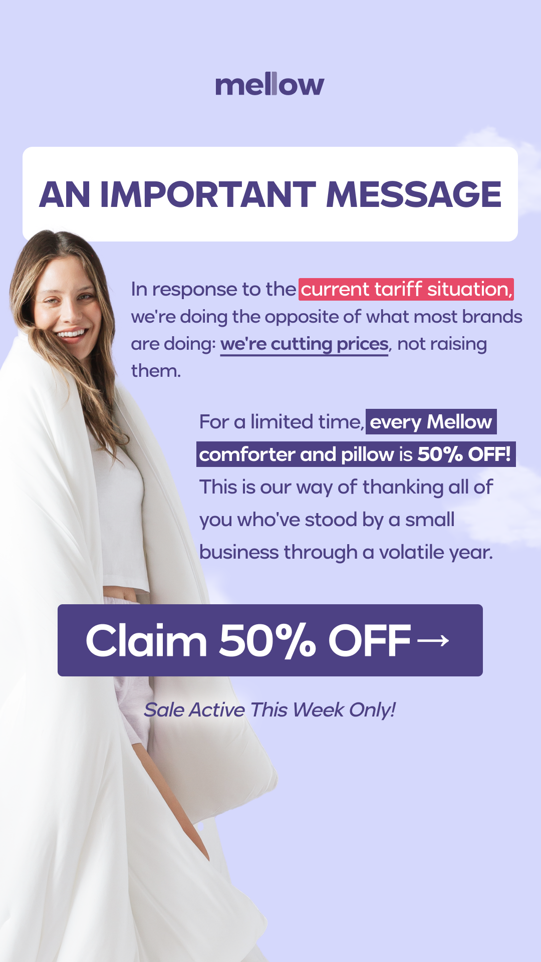 Mellow Sleeping Company Facebook ad