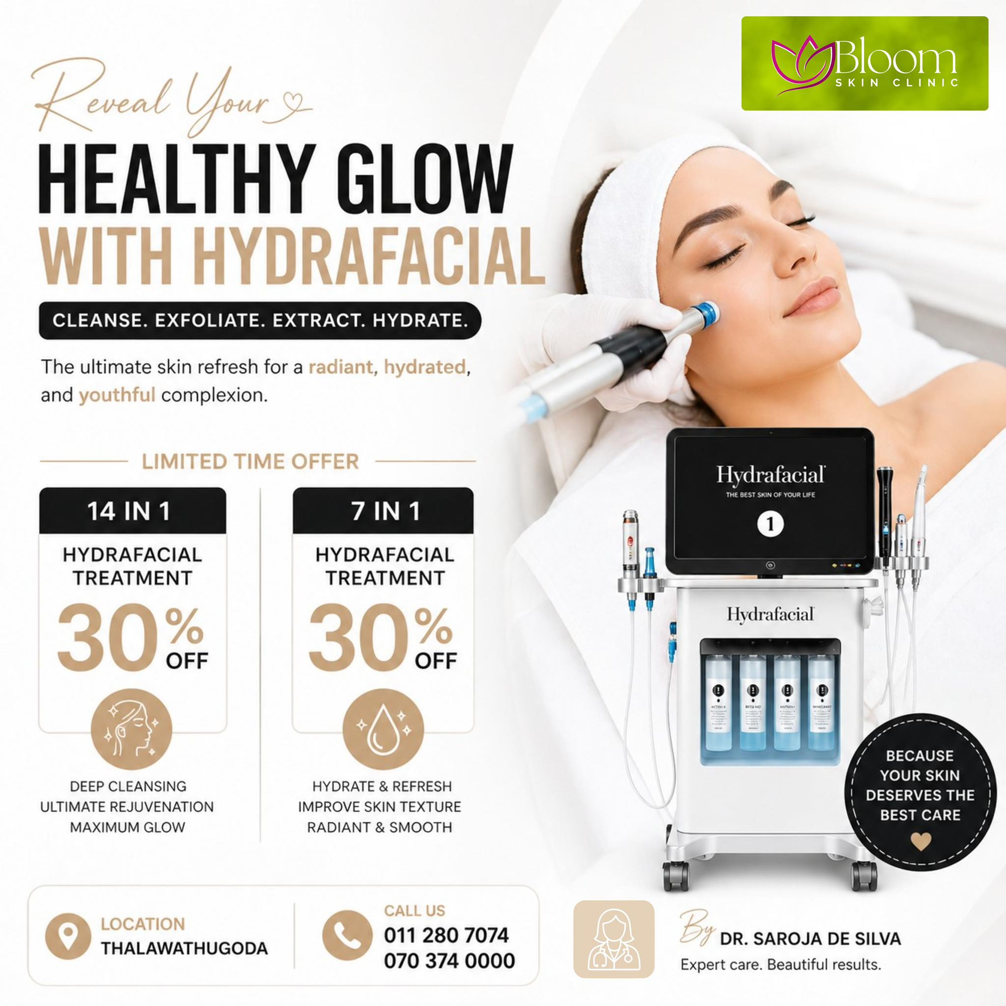 Bloom Skin Clinic Facebook ad: Get the Ultimate Glow with Bloom Skin Clinic!