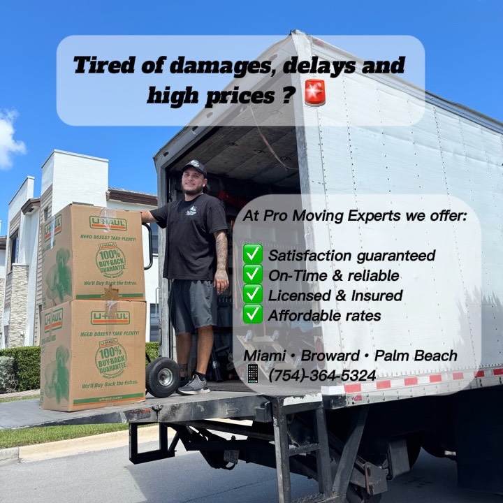 Pro Moving Experts Facebook ad: Moving soon in Miami, Broward or Palm Beach?