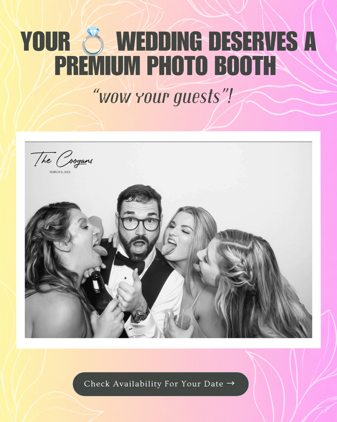 The Capture Corner Houston Facebook ad: Luxury Wedding Photo Booth