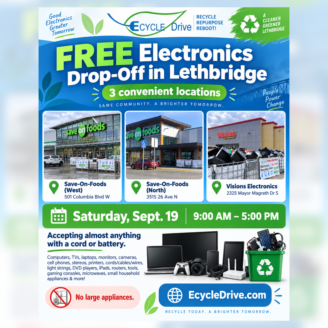 EcycleDrive.com Facebook ad: Electronic and appliance clutter gett in your way?