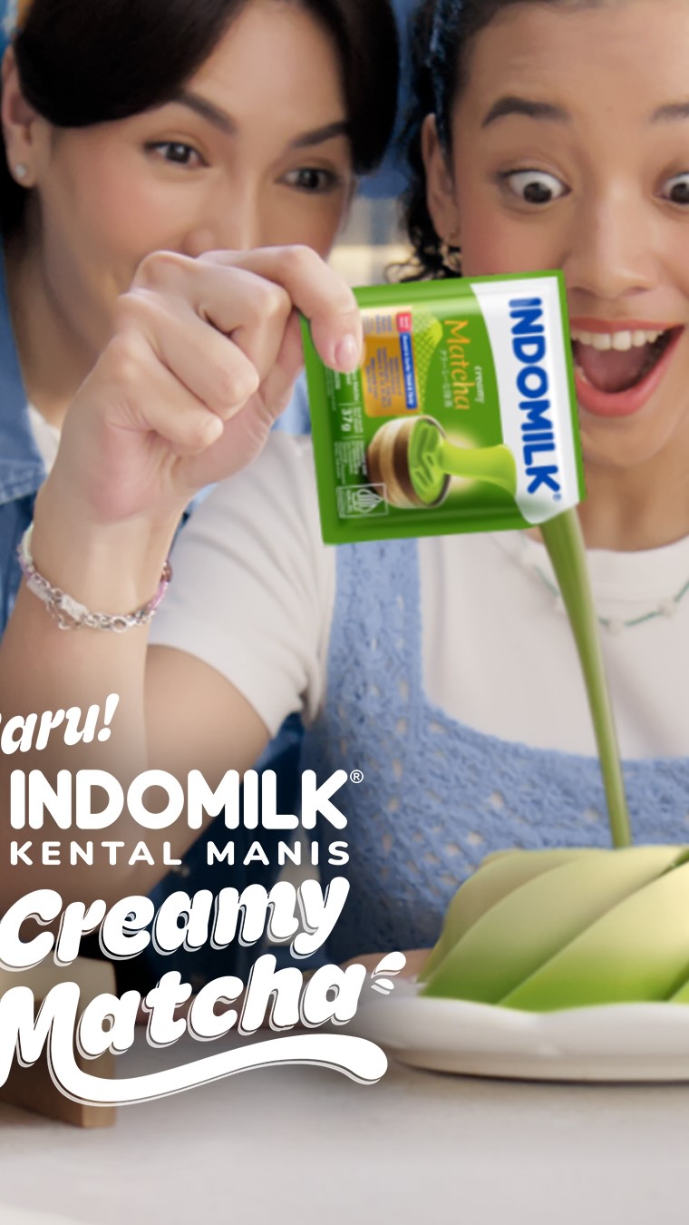 Indomilk Kental Manis Facebook ad: BARU! Indomilk Kental Manis Creamy Matcha, inovasi terbaru…