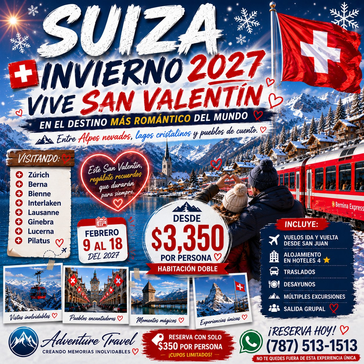 Adventure Travel Facebook ad: SUIZA DE INVIERNO 2027