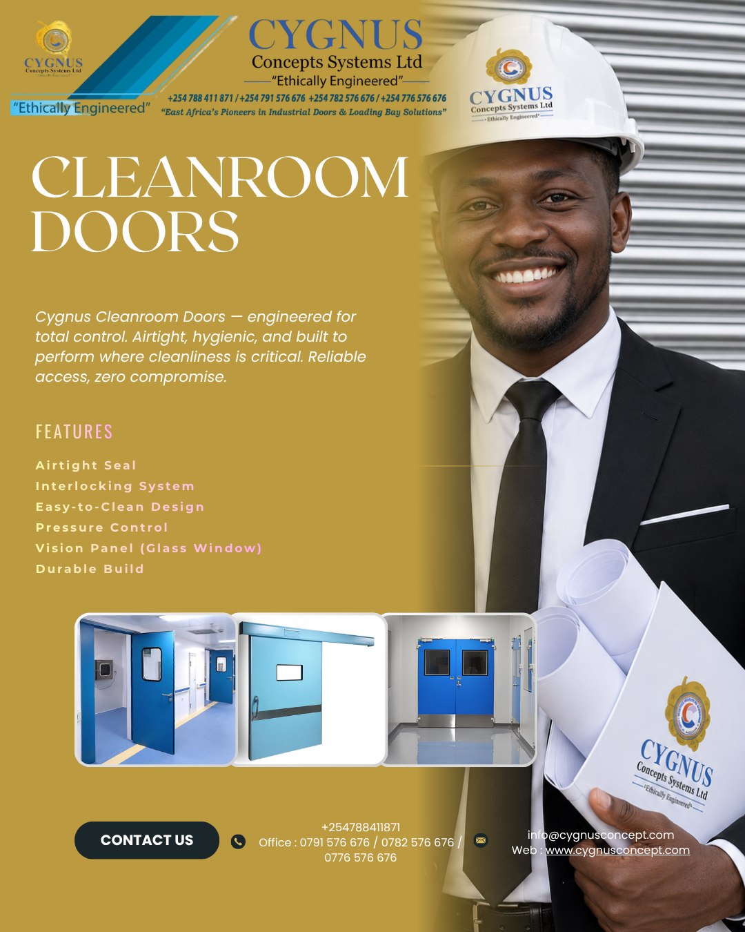 Cygnus Concepts Systems Ltd. - Doors & Loading Bay Solutions Facebook ad: CLEANROOM DOORS.