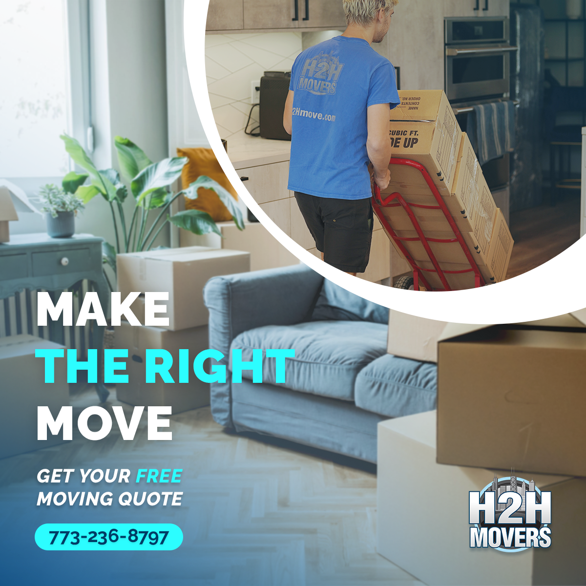 H2H Movers Inc Facebook ad from Nov 7, 2025