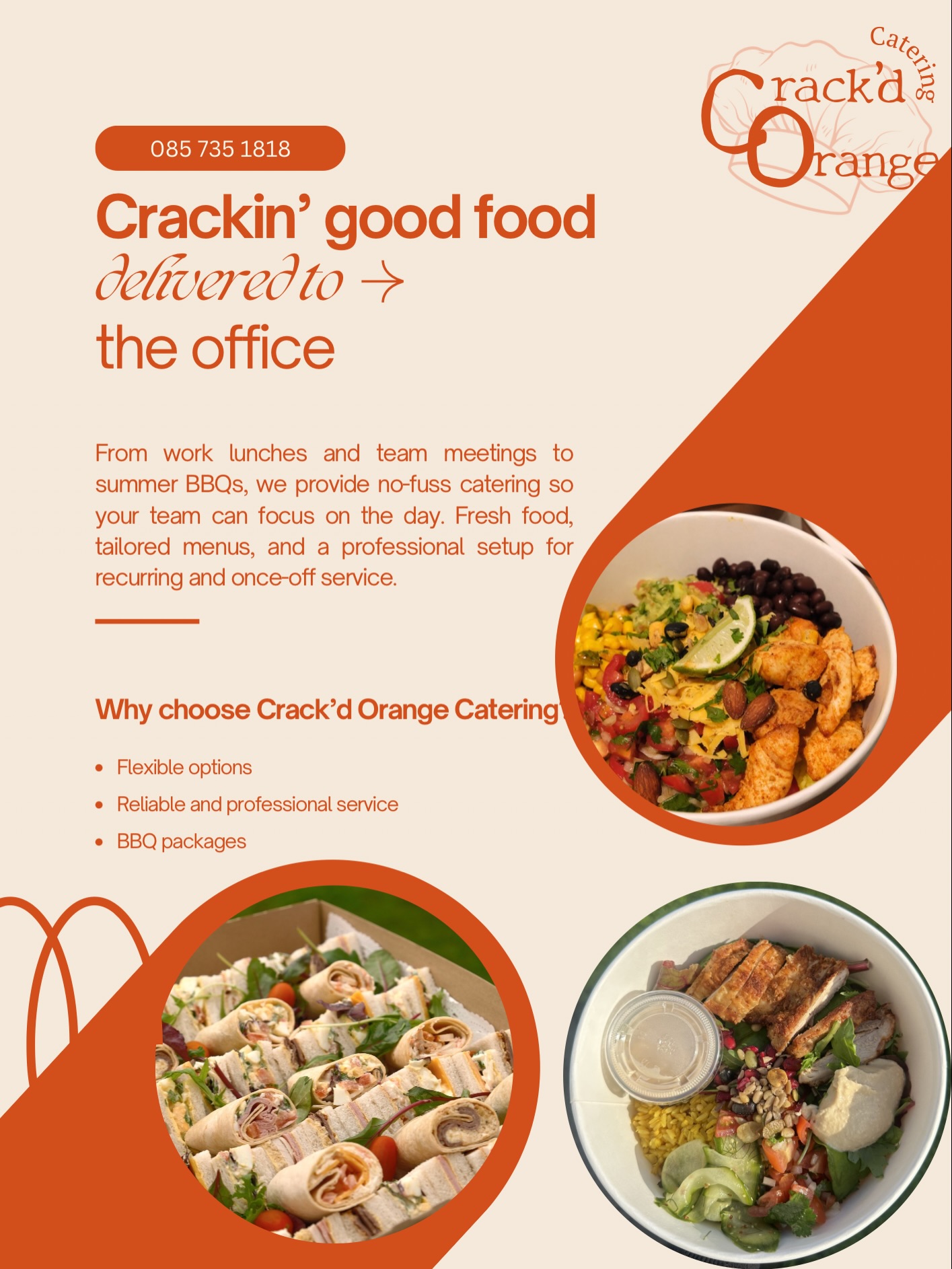 Crack'd Orange Catering Facebook ad