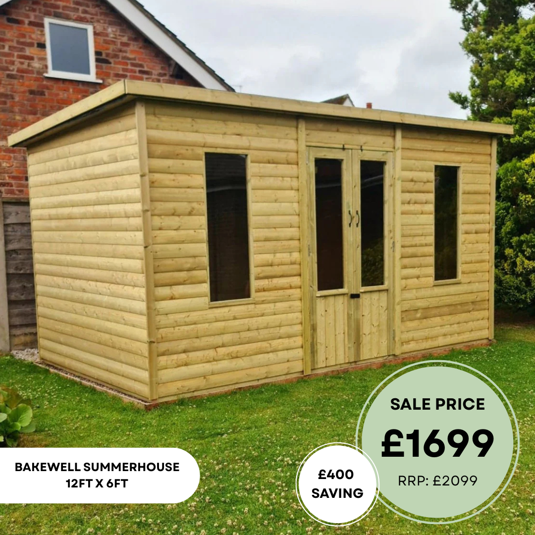Churnet Valley Garden Furniture Facebook ad: SHED, SUMMERHOUSE & POTTING SHED SALE NOW ON!