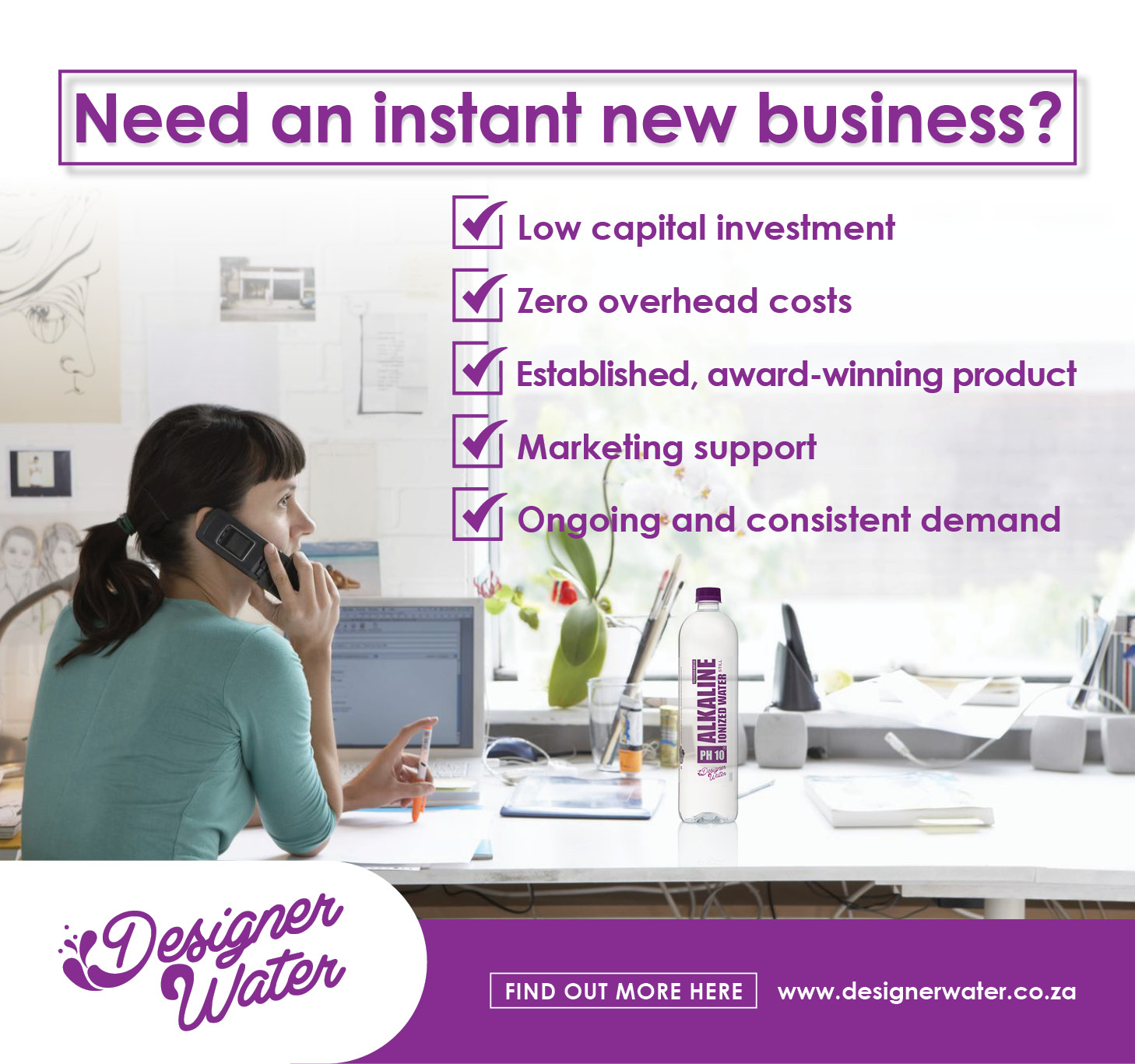 Designer Water Facebook ad