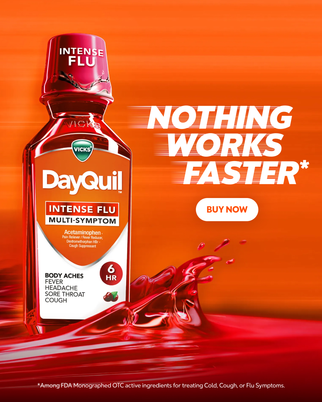 NyQuil & DayQuil Facebook ad: Nothing Works Faster*