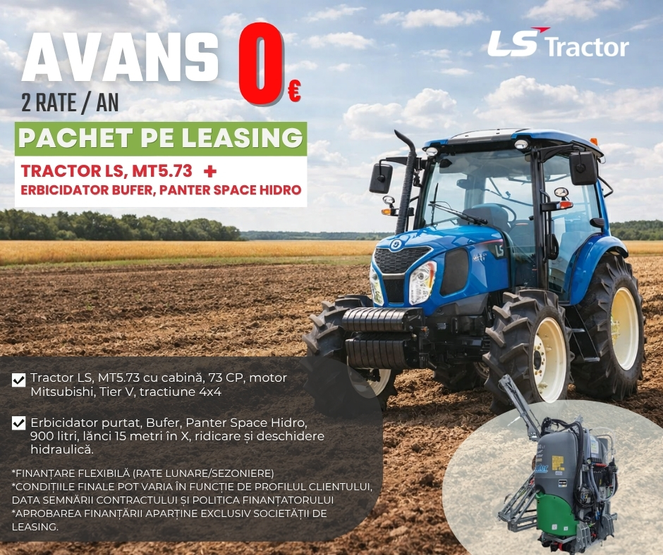 Magazia Lu' Costică Facebook ad: Pachet pe leasing Tractor LS + Erbicidator purtat Bufer