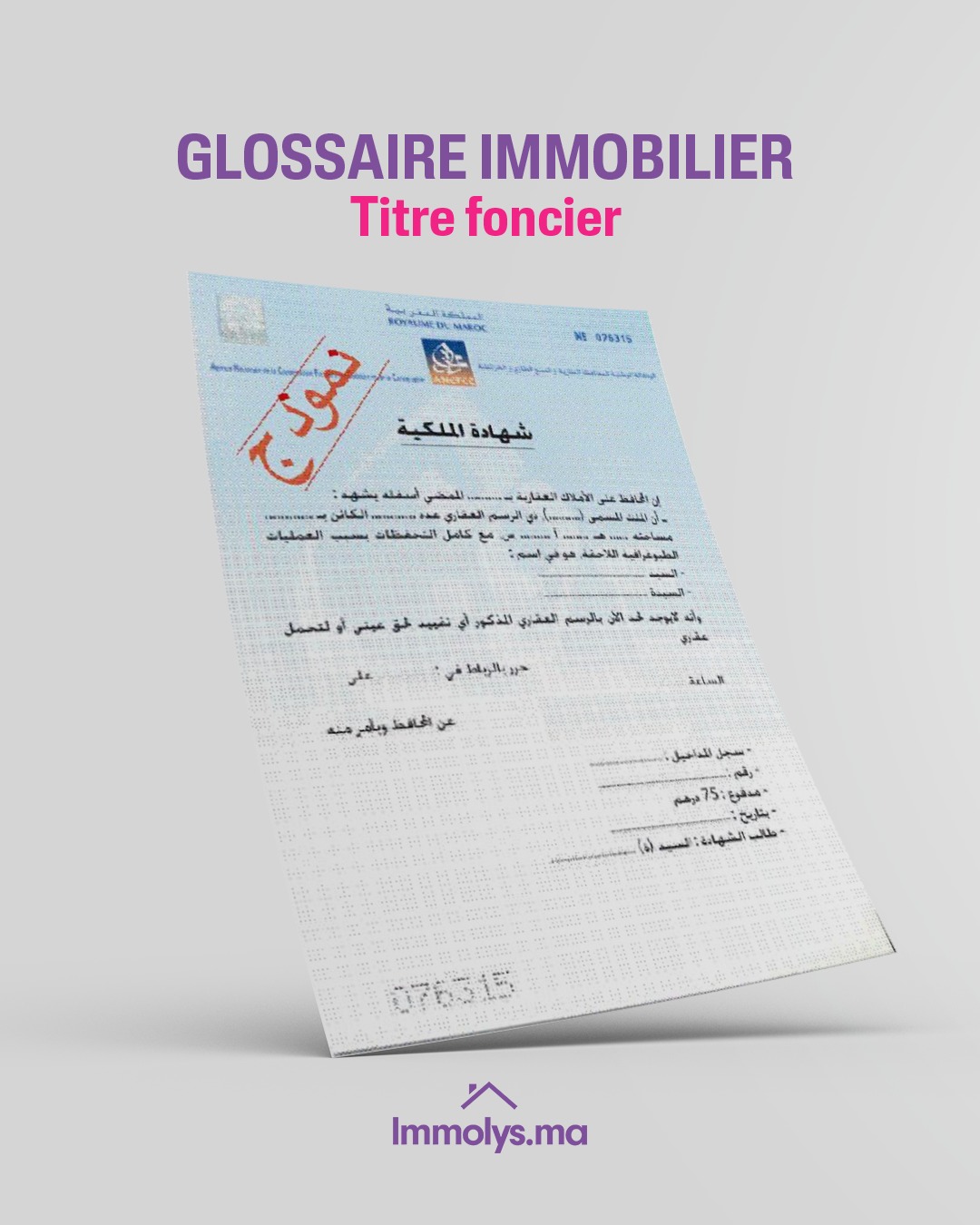 Immolys Facebook ad: Le titre foncier est le document officiel qui…