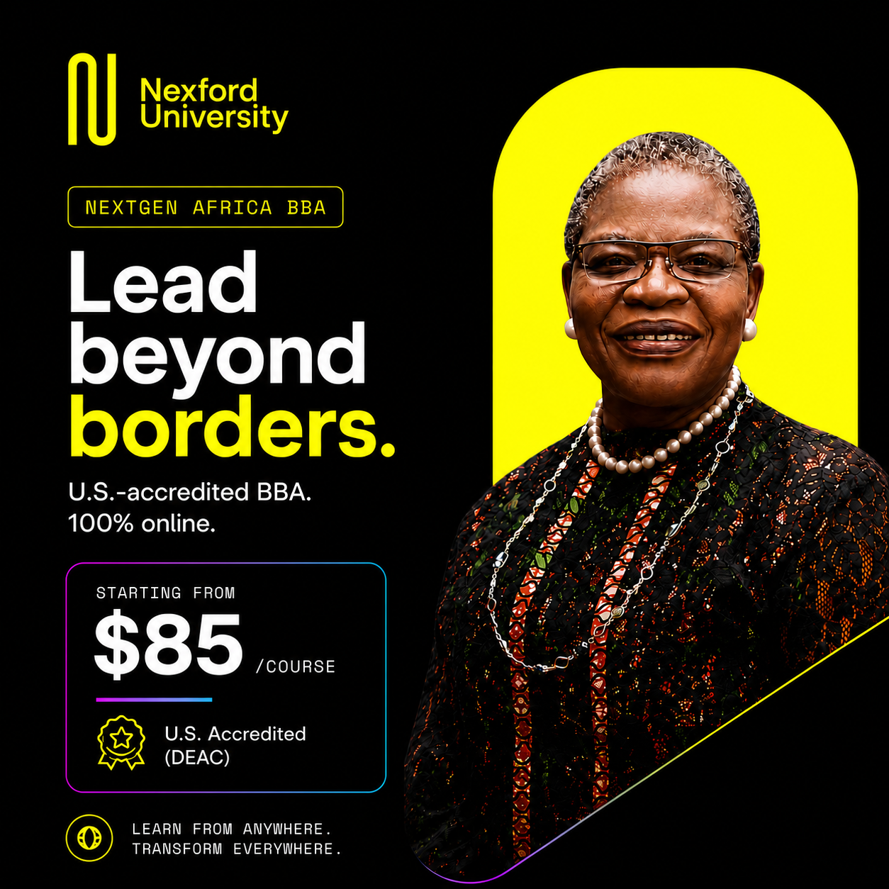 Nexford University Facebook ad