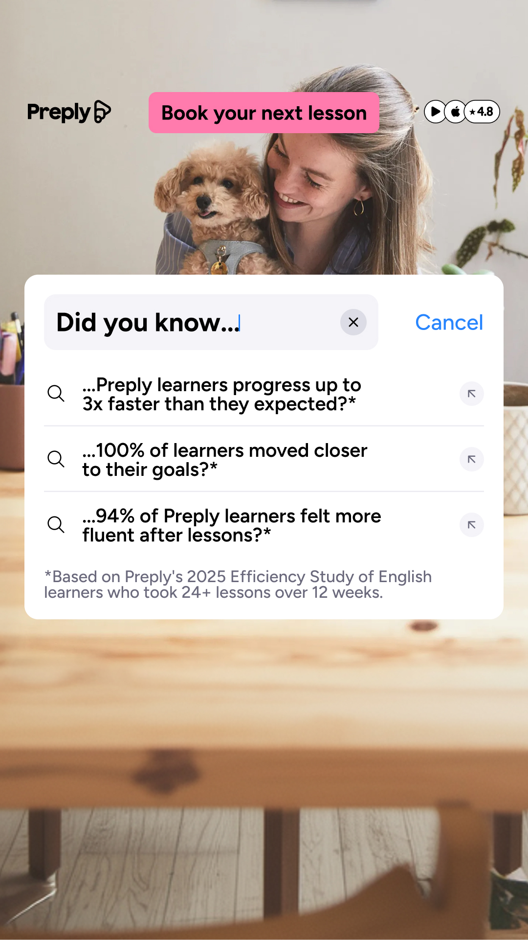 Preply Facebook ad