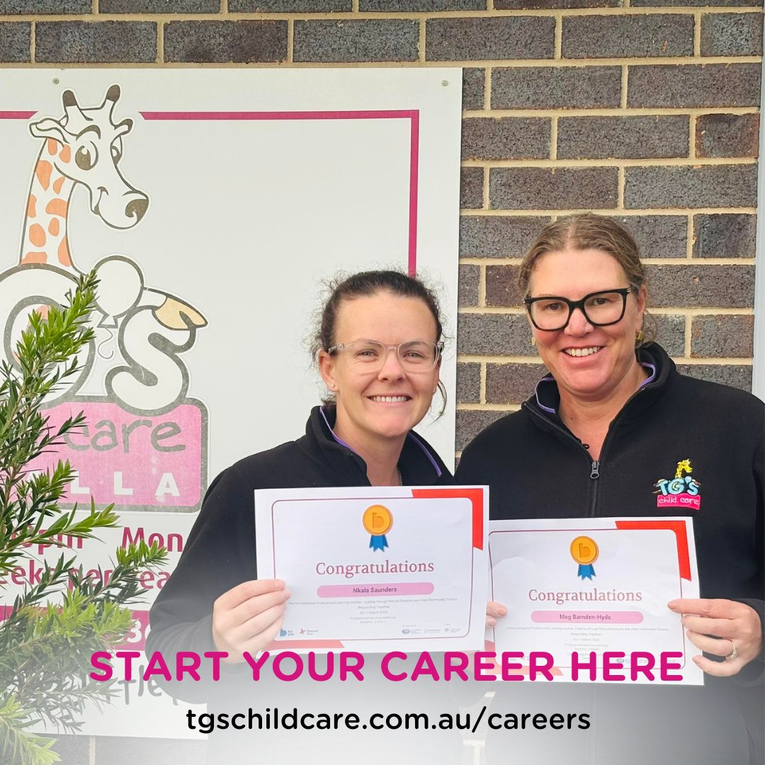 TG's Child Care and Preschool. Facebook ad: Discover a fulfilling career at TG's Child Care…