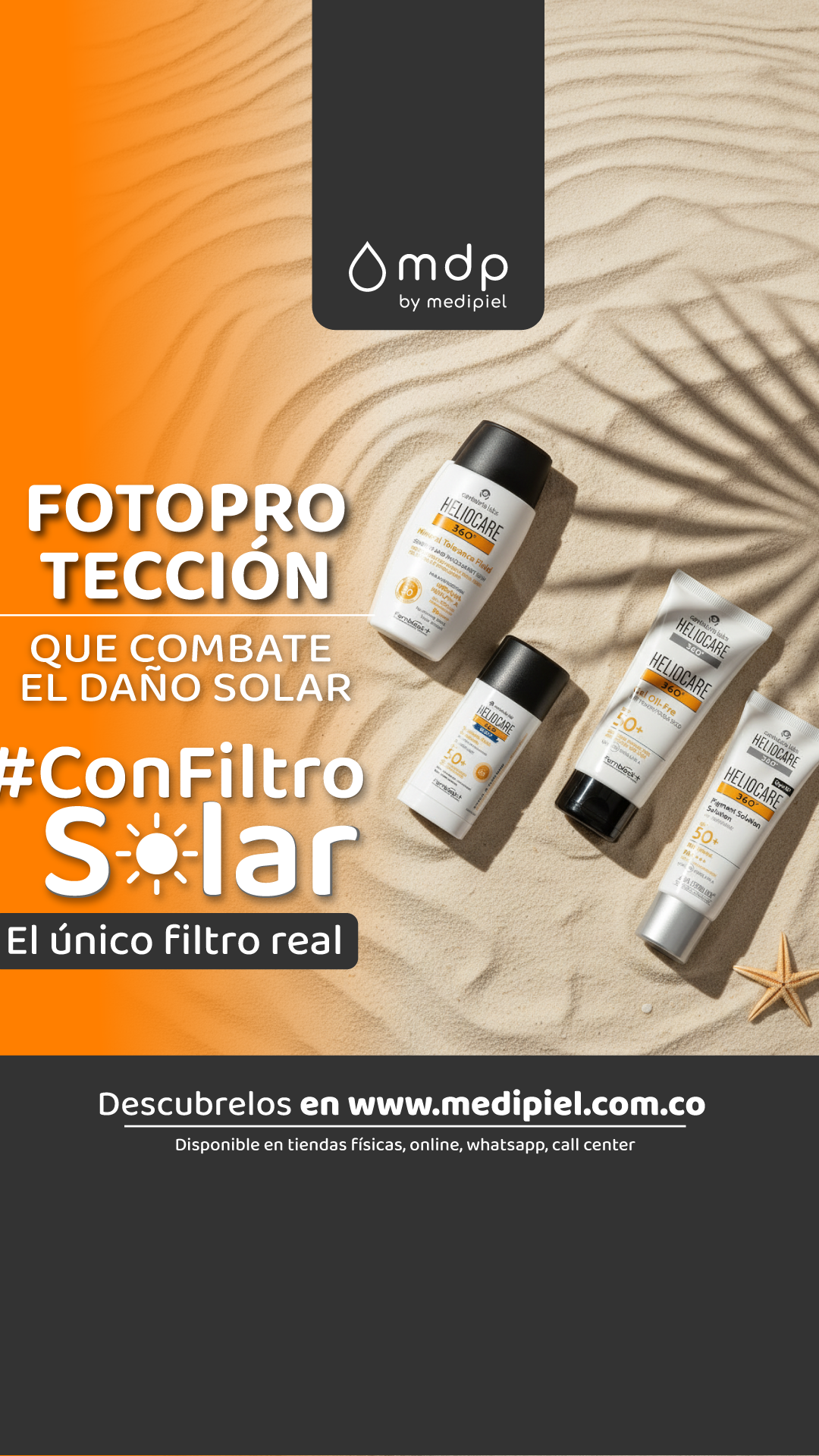 Medipiel Facebook ad: Tu piel necesita protección Heliocare.