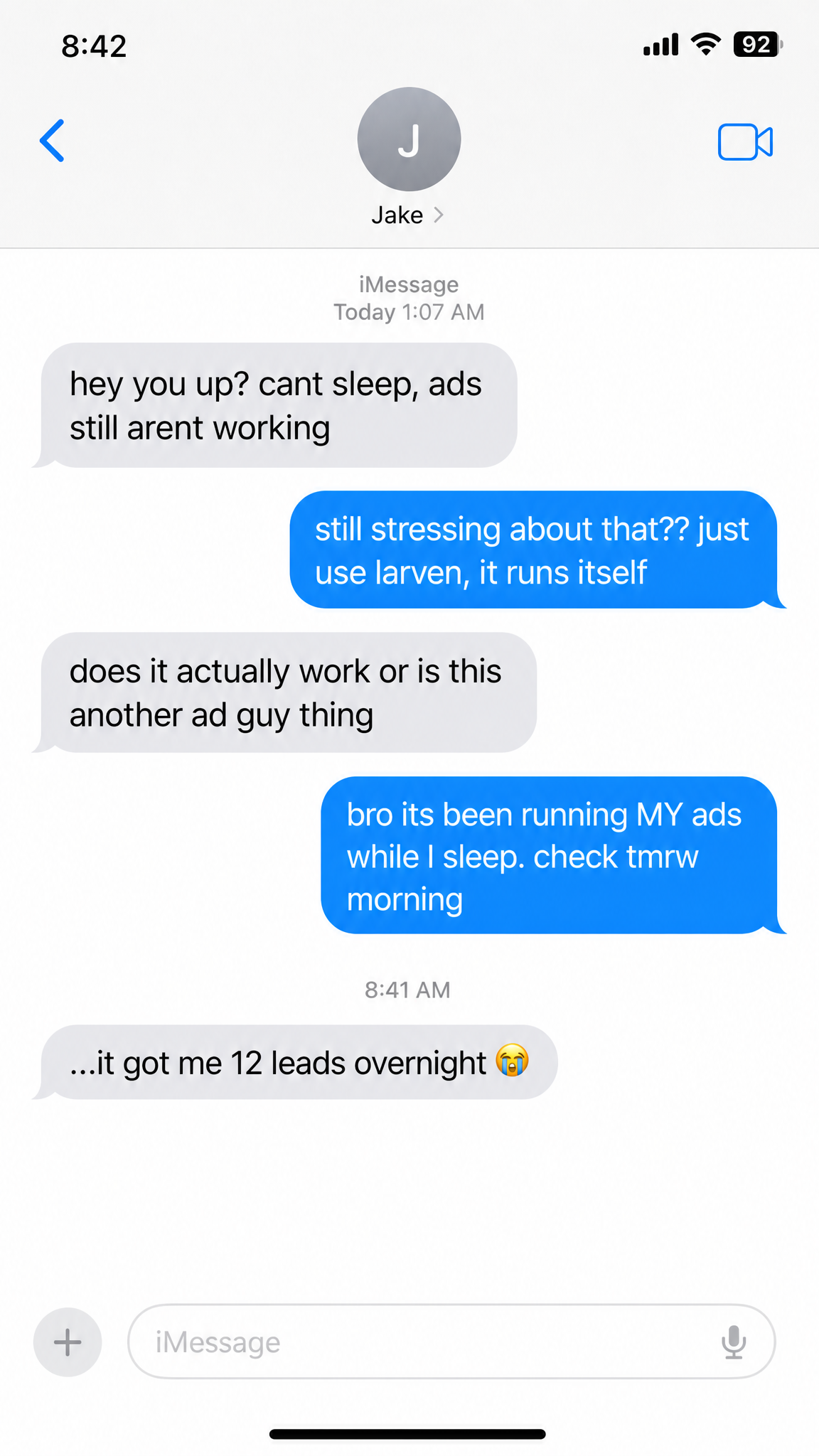 Larven AI Facebook ad