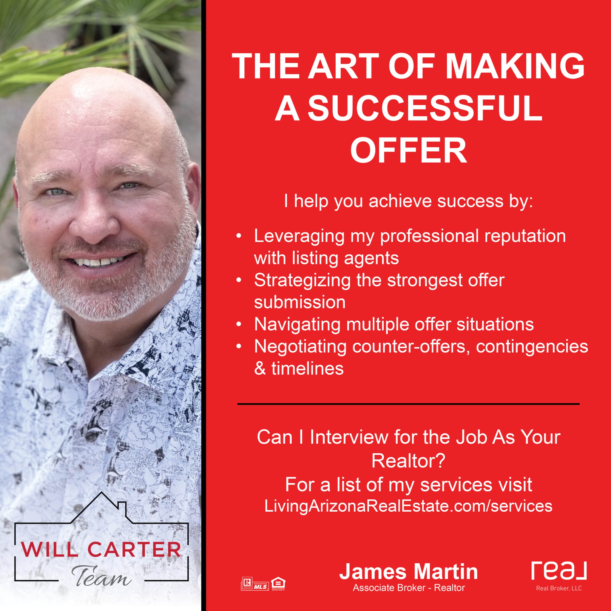 Realtor James Martin Facebook ad: Message or Call (602) 907-7083