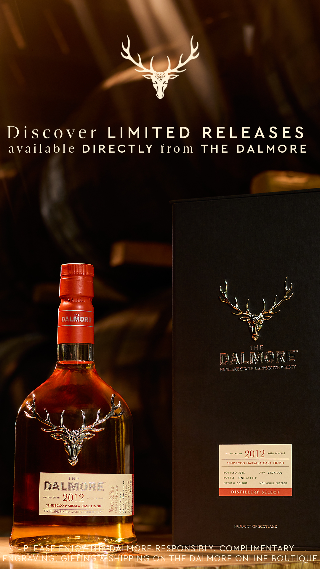 The Dalmore Facebook ad: Purchase The Dalmore directly from The Dalmore Online…