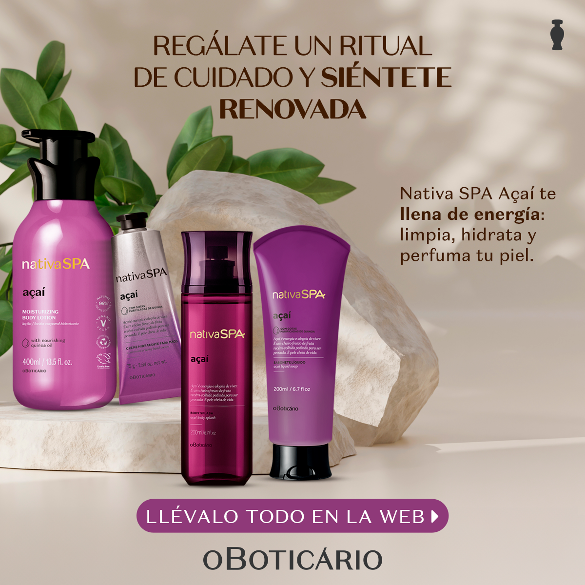 O Boticário Facebook ad: Tu piel, renovada hoy