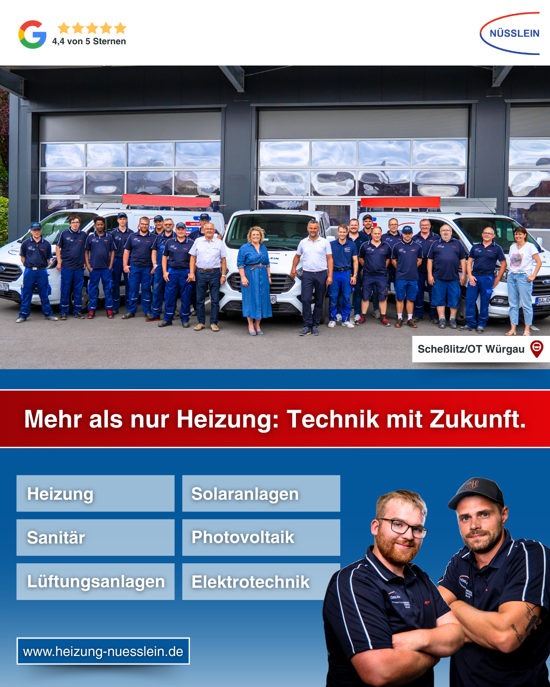 Heizung-Sanitär-Solartechnik Nüßlein GmbH Facebook ad from Sep 8, 2025