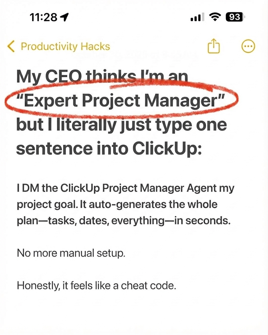 ClickUp Facebook ad